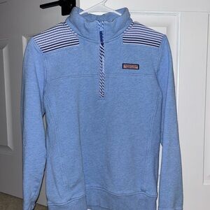 Vineyard Vines Women’s Blue Striped Quarter-Zip Size S